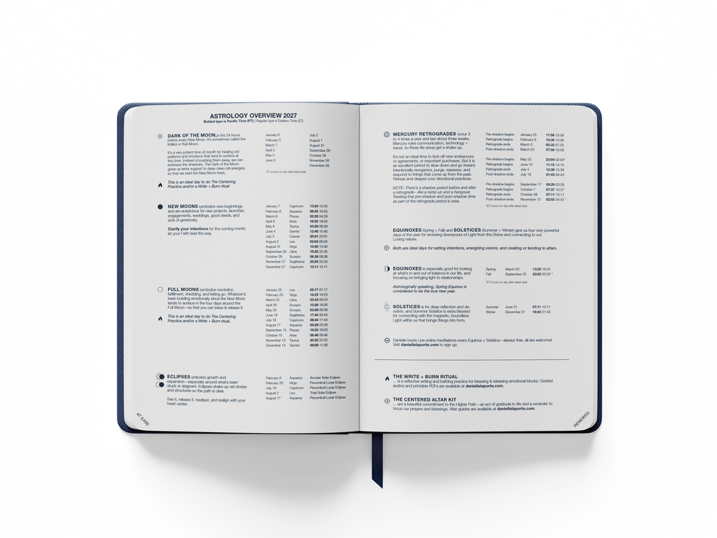 2027 Daily CENTERED Planner | Navy Linen Cover
