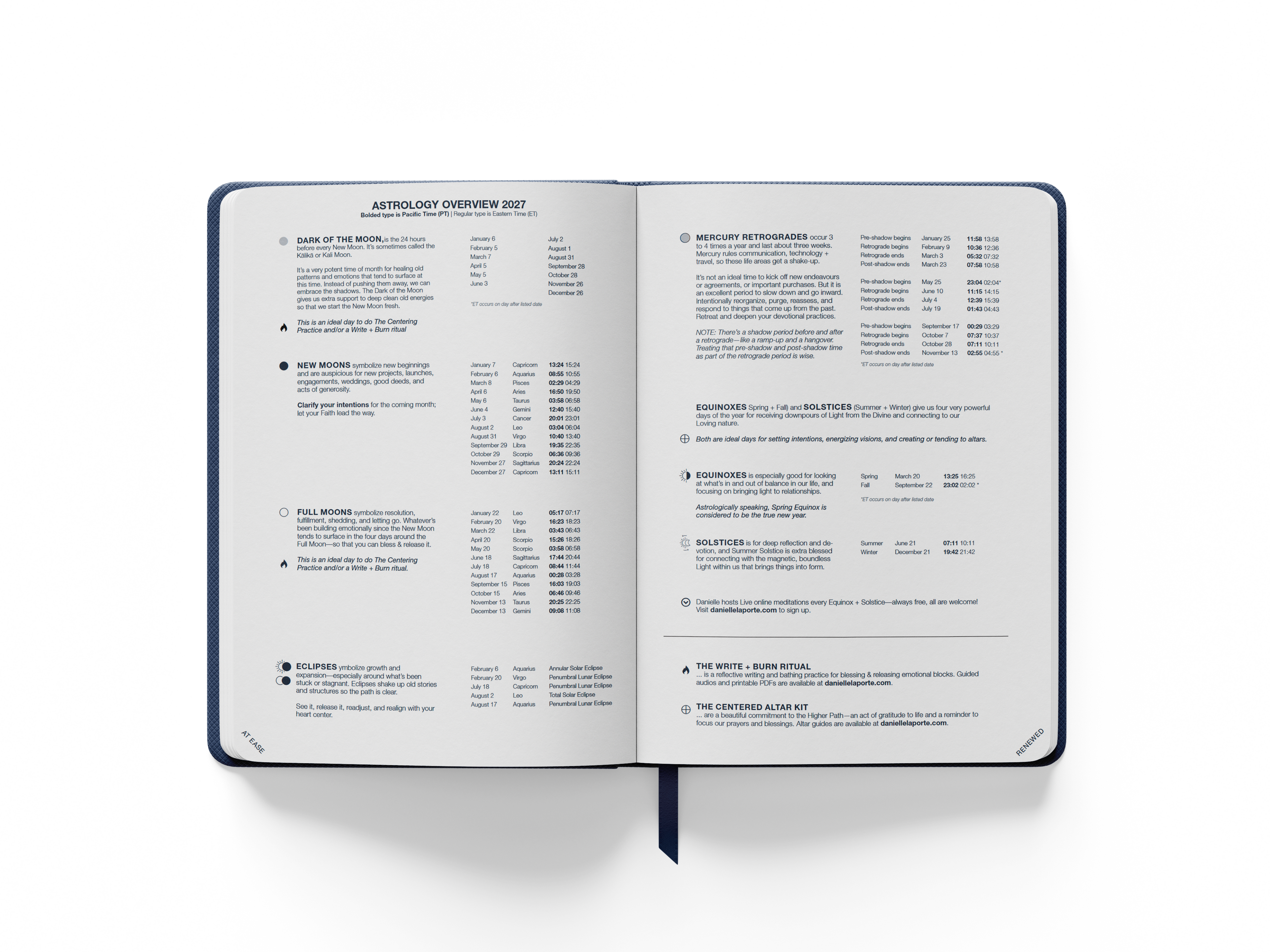 2027 Daily CENTERED Planner | Navy Linen Cover