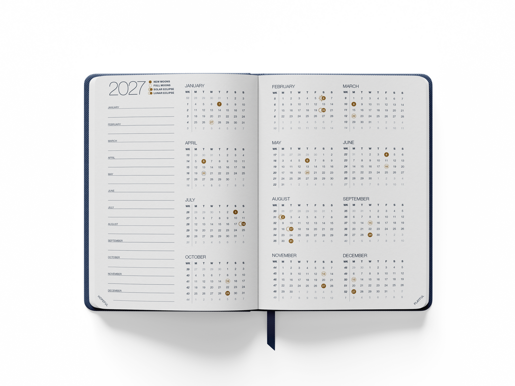 2027 Daily CENTERED Planner | Navy Linen Cover