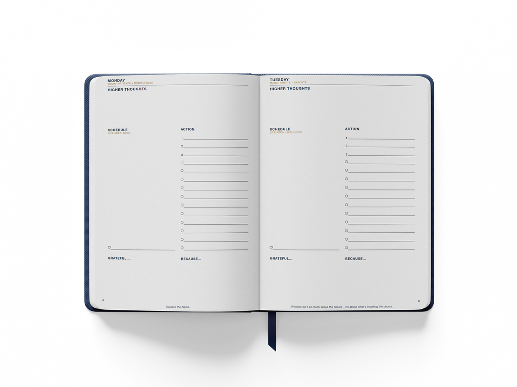 2027 Daily CENTERED Planner | Navy Linen Cover