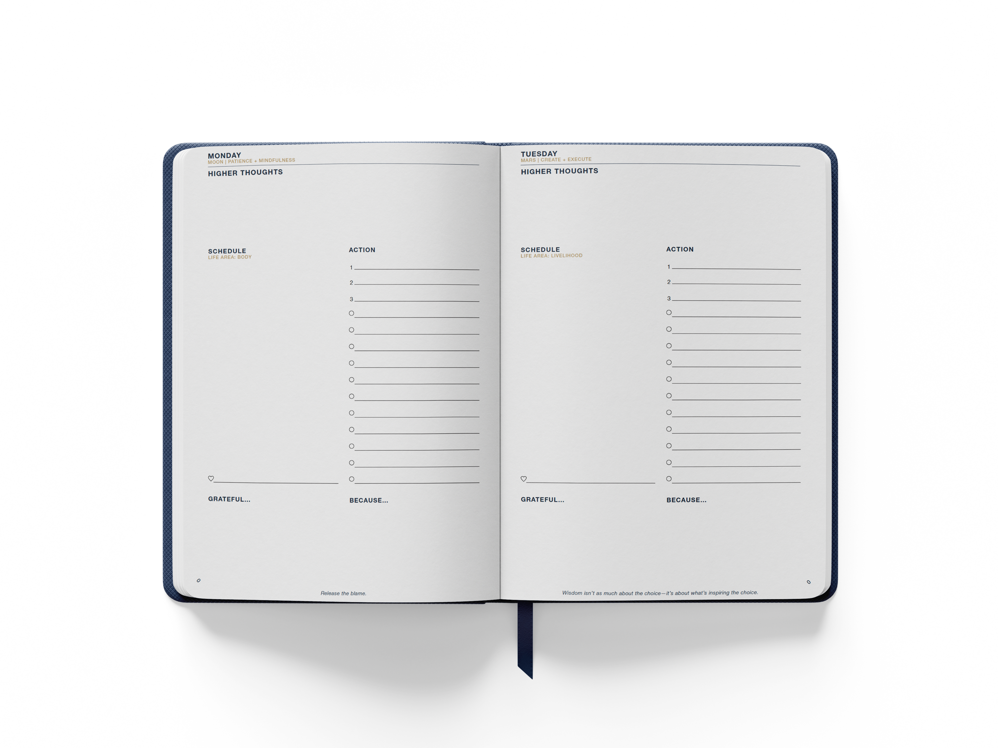 2027 Daily CENTERED Planner | Navy Linen Cover