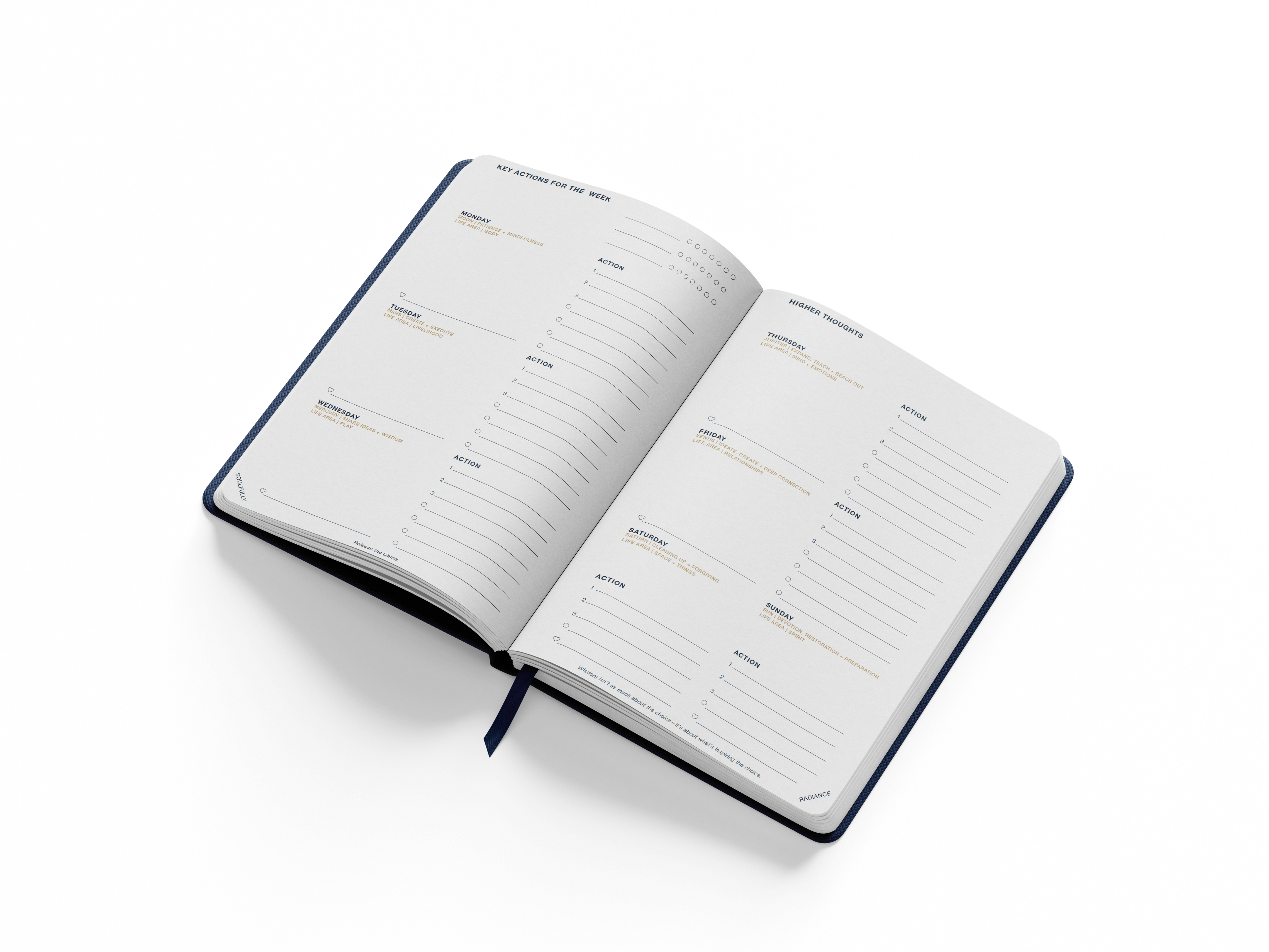 2027 Daily CENTERED Planner | Navy Linen Cover
