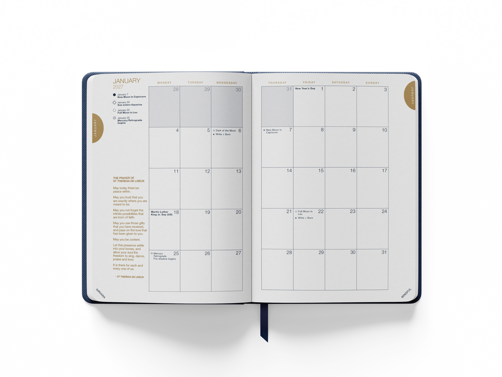 2027 Daily CENTERED Planner | Navy Linen Cover