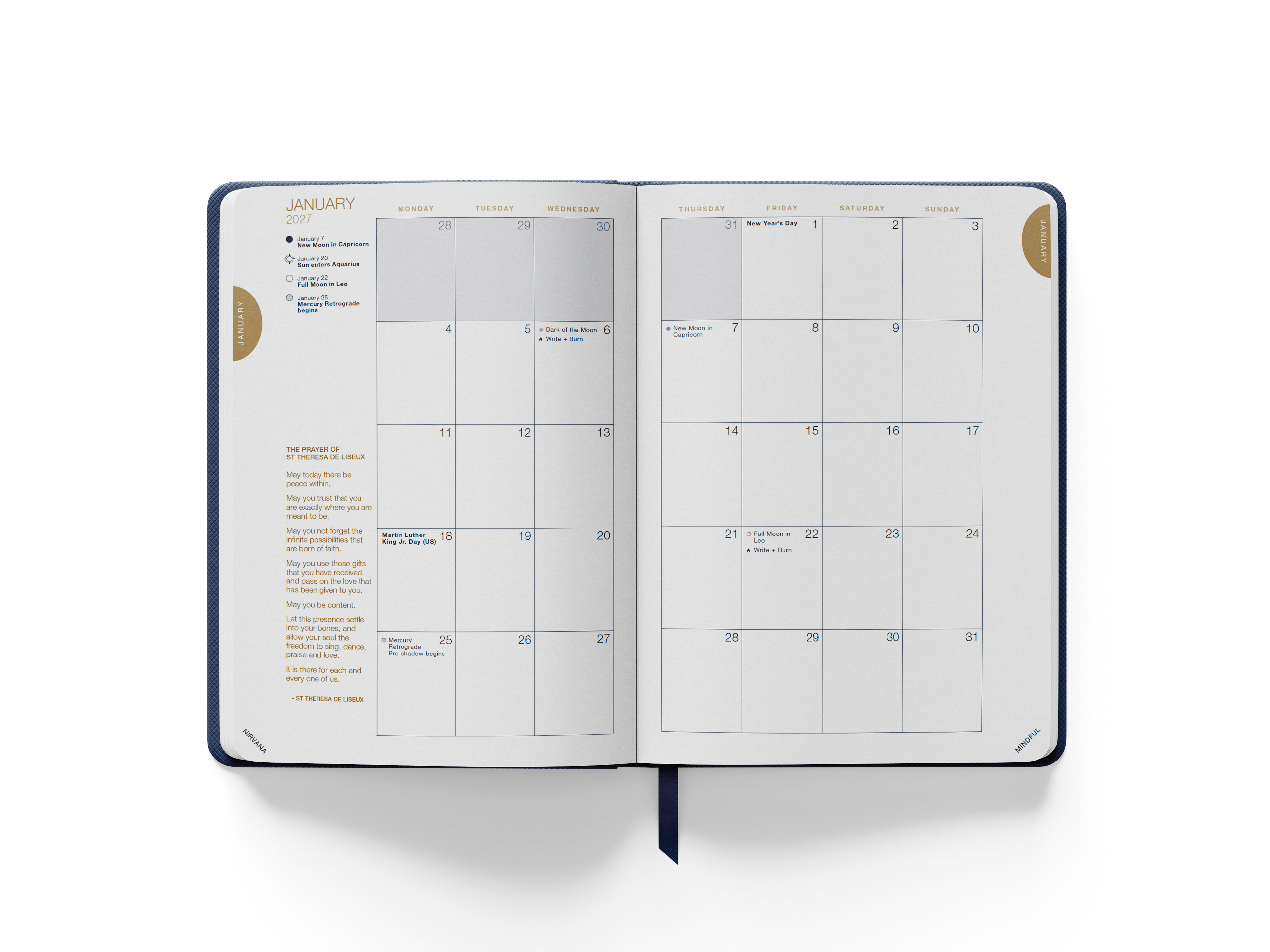 2027 Daily CENTERED Planner | Navy Linen Cover