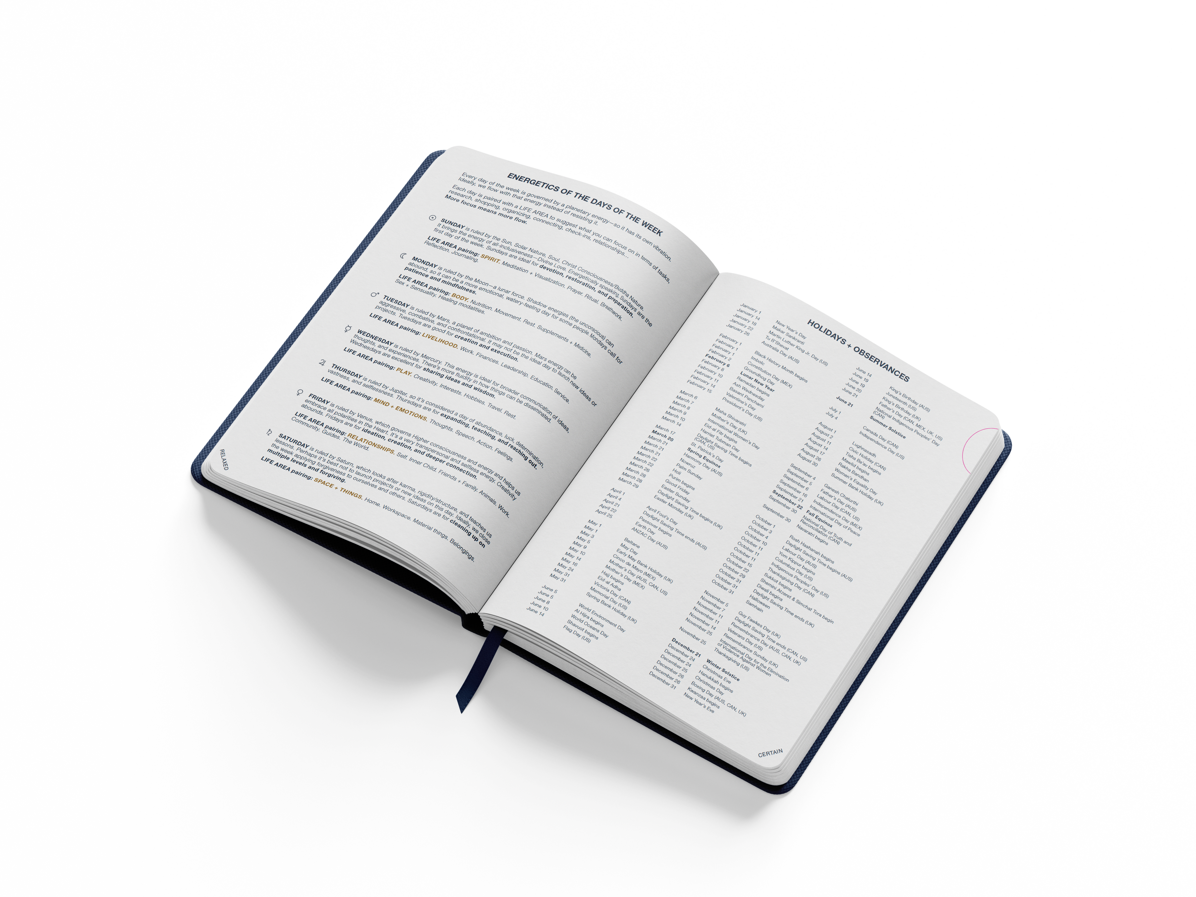 2027 Daily CENTERED Planner | Navy Linen Cover
