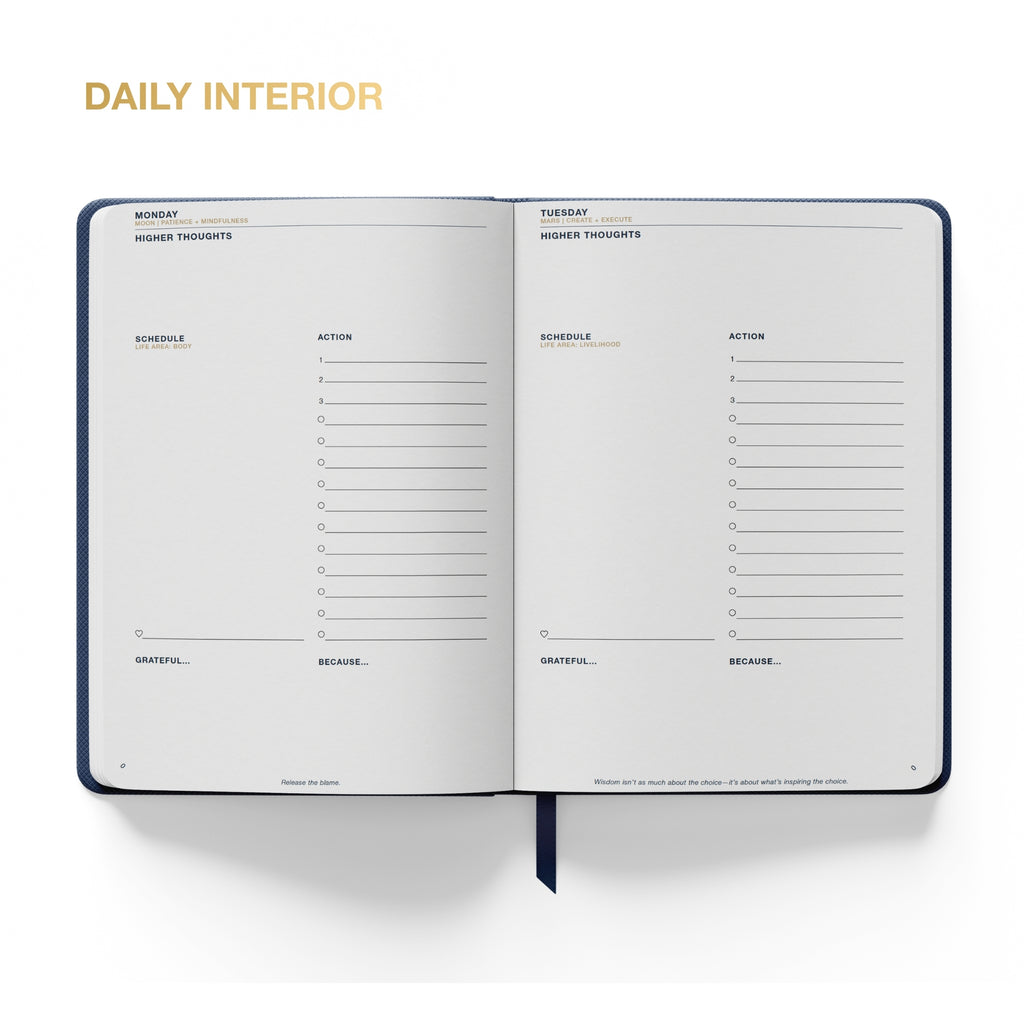 2027 Daily CENTERED Planner | Navy Linen Cover